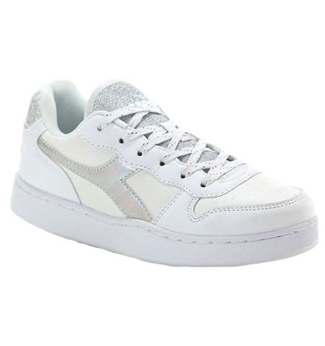 diadora sneakers playground wn shiny bianco argento grigi